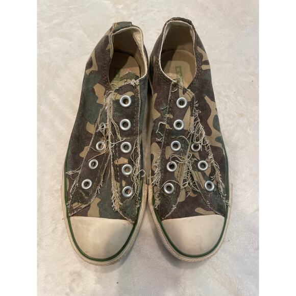 CONVERSE Chuck Taylor All Star Laceless Slip On Camo Sneaker Low Top Green M4 W6 - Picture 1 of 6